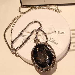  毛衣链女长款复古韩版时尚水晶简约欧美夸张多层原单项链大牌饰品