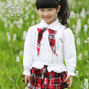  女童套装 韩版儿童学院风长袖衬衫+公主裙子两件套装 校服裙子