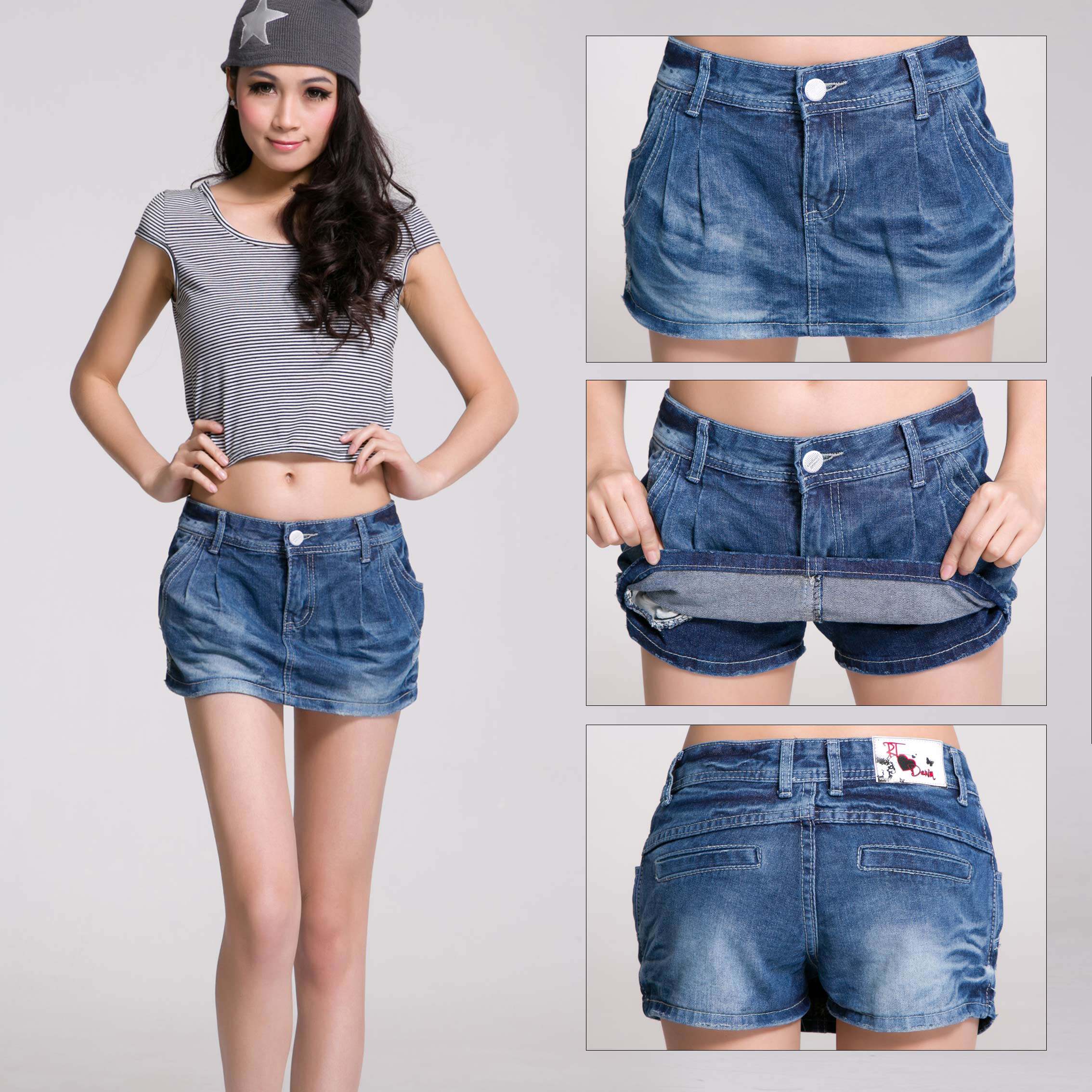 <em>牛仔短裤裙</em> -牛仔裤裙女韩版 -毛呢短裤裙