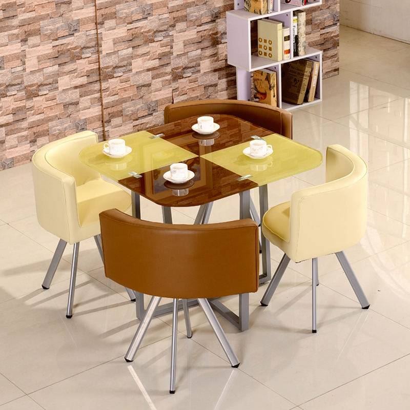 Modern simplicity Negotiate Front Tables and chairs Toughened glass dining table and chair Tea shop Café leisure time Tables and chairs combinationin the Residential furniture , Tables , Dining table category - from Buy2taobao.com to provide professional Taobao agent buy service