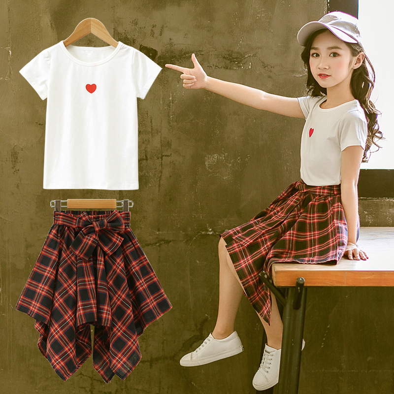 女童夏装2019新款套装裙中大童洋气韩版夏季儿童时髦短袖两件套潮在类目 童装/婴儿装/亲子装, 套装中 - 来自Buy2taobao.com提供专业的淘宝代购服务