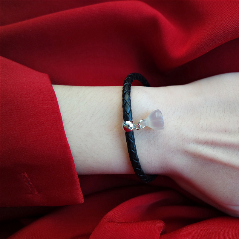 Paramita natural Zi Hui agate Lotus Pendant The first layer Calfskin weave customized lovers fashion Braceletin the Accessories/Fashion Jewelry, Bracelets category - from Buy2taobao.com to provide professional Taobao agent buy service