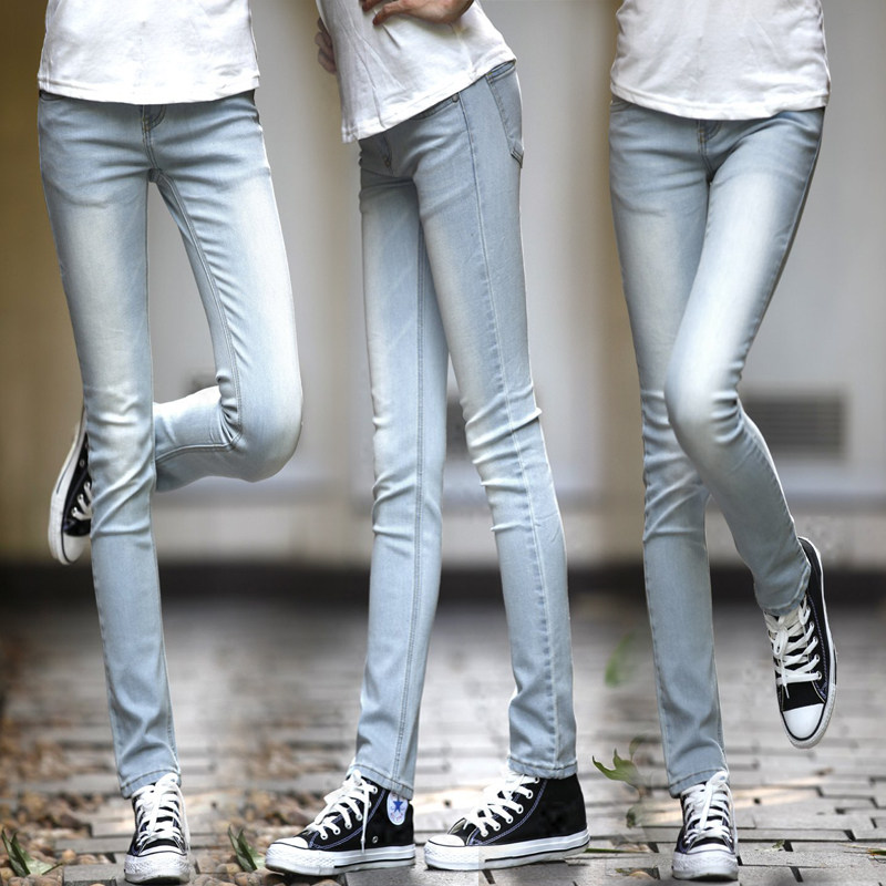 淘宝网kuzi女黑色锥裤<em>女生牛仔裤</em>弹性紧身小腿