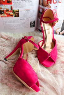  [VSV]春夏新款罗马复古风超性感全真皮高跟鱼嘴高跟凉鞋女OL