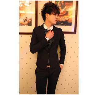  春款新品紧身西服潮流男士休闲小西装男韩版修身小西服男修身外套