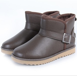  【天天特价】男士防水雪地靴低帮PU铁扣加厚低筒男装保暖雪地靴