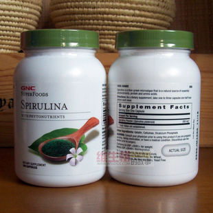  纯正美国GNC 螺旋藻胶囊 100粒 免疫力 防辐射 减肥