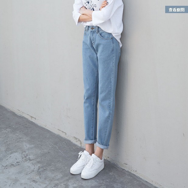 Versatile Light colour new pattern Summer wear Jeans 2019 Easy Korean Edition Nine points Haren student New products Straight Feetin the Women's clothing/Boutique , Jeans category - from Buy2taobao.com to provide professional Taobao agent buy service