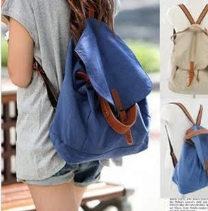  复古韩版春款帆布包双肩背包单肩包女包多用包运动休闲包包