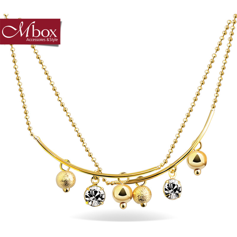 Mbox anklet women Korea fashion jewelry gold Crystal bells dotted with couples in the summer morning dew
