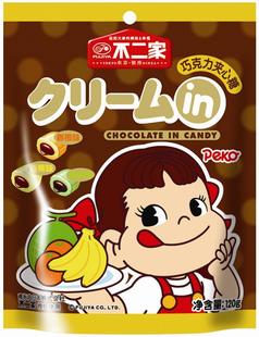  不二家巧克力夹心糖3种口味混合袋装（香橙味+香蕉味+哈密瓜味）