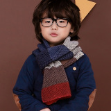 纯一良品韩版儿童拼色毛线围巾