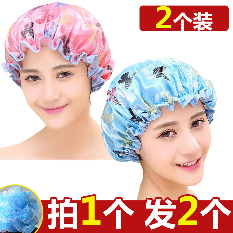 买1发2加厚双层防水浴帽女款淋浴浴帽洗澡沐浴帽子厨房防油烟头套|ruв категории семья/личные чистящие средства, потребительских уборка посуды, шапочка для душа - от Buy2taobao.com для оказания профессиональной услуги покупки агента Taobao