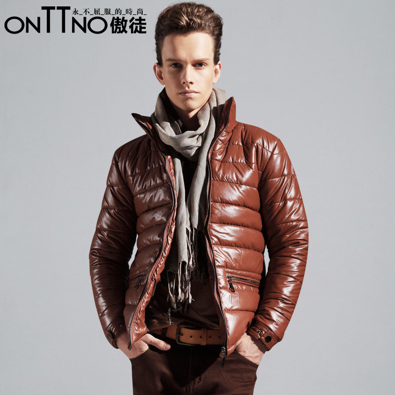 傲徒冬装男装新款外套男士棉衣男 潮 棉袄短款PU皮保暖加厚棉服男