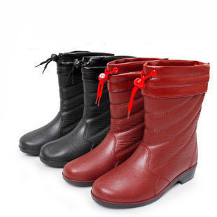  特价 时尚保暖雨靴时装款水靴 冬款棉雨靴 加毛水鞋经典女款雨鞋