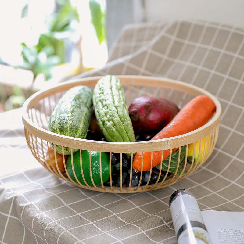 Kens natural Bamboo Fruit plate Bamboo characteristic disk European style fruit and vegetable basket Home Furnishing weave Hollow Fruits Basketin the Tableware , Tableware , Fruit bowl/Fruit plate/Hamper category - from Buy2taobao.com to provide professional Taobao agent buy service