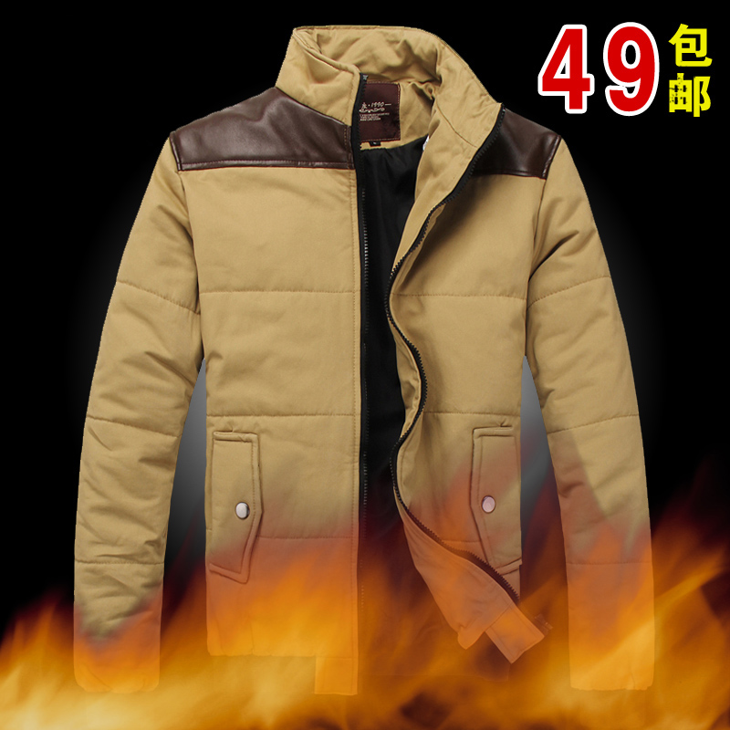 2013新款冬装男装棉衣外套男潮短款立领修身
