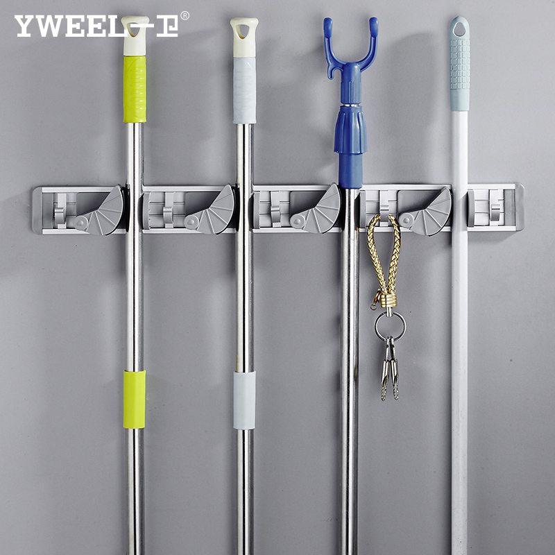 Punch holes Mop rack Space aluminum multi-function Magic Mop pylons Shower Room Broom Mop clip Hooksin the Storage consolidation , Family finishing equipment , Hook/Sticky hooks category - from Buy2taobao.com to provide professional Taobao agent buy service
