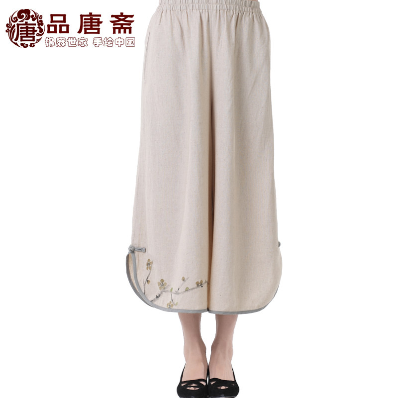Ms Tang Zhai new summer clothes clothing cotton and linen wide leg pants female Chinese national wind women's apparel down