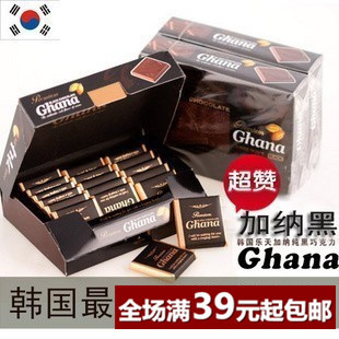  乐天进口巧克力 韩国进口 乐天加纳GHANA纯黑 90g（110g）