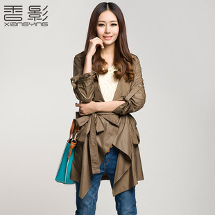  香影正品春装女装柔软舒适面料修身薄风衣F823083