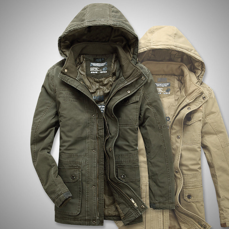 Package activities-season clearance sale original Jeep shield thicken cotton wool suit jackets long jacket men's clothing