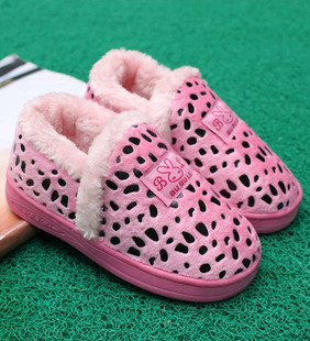  最新款超可爱石头纹儿童棉拖鞋保暖鞋室内家居鞋儿童鞋宝宝鞋