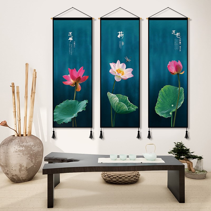 新中式布艺装饰画客厅玄关装饰挂毯沙发背景墙挂画三联画墙画壁画在类目 居家布艺, 挂毯/壁毯中 - 来自Buy2taobao.com提供专业的淘宝代购服务