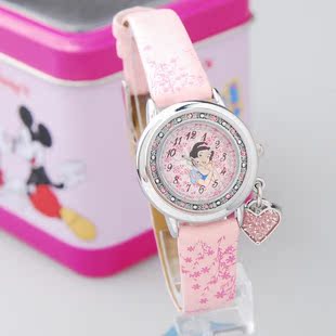  迪士尼女孩表儿童手表女童表学生表可爱白雪公主表手表水钻表正品