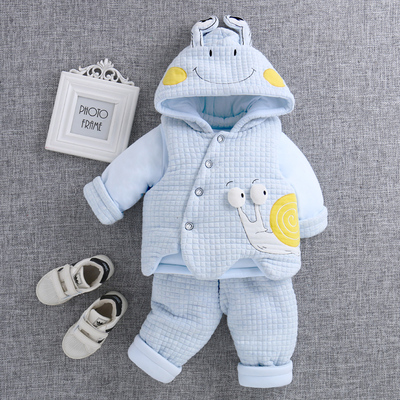 婴儿秋冬保暖棉衣套装加厚男女宝宝夹棉袄0-2岁儿童外套外出衣服