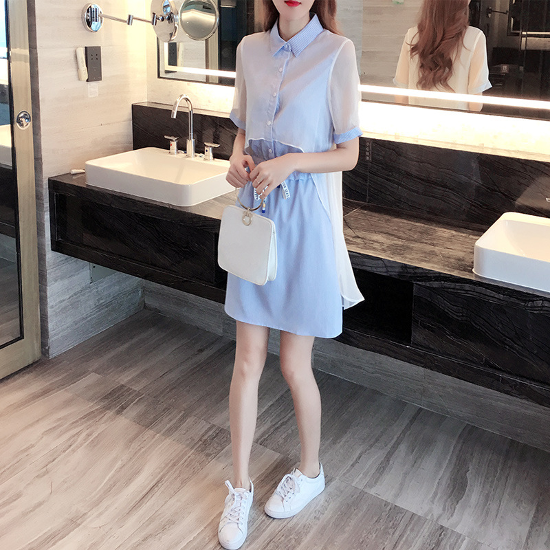 2019新款流行夏季网红时尚裙子小清新小矮个子显瘦衬衫连衣裙女夏|msdalam kategori Butik wanita / wanita, pakaian - dari Buy2taobao.com untuk memberikan perkhidmatan ejen Taobao profesional membeli