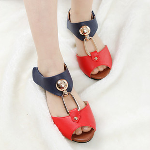  夏季新款 女童凉鞋 韩版新潮流 金属扣儿童凉鞋 罗马公主鞋