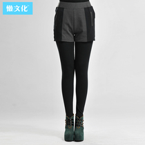 假两件打底裤裙裤 秋冬<em>女士 外穿短裤</em> 加厚打底