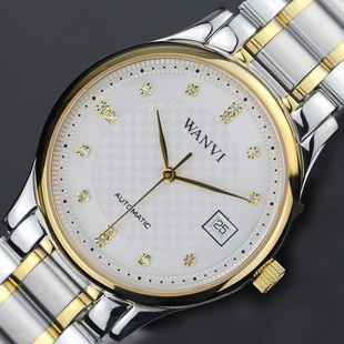  瑞士手表 正品 18k金水钻复古表 全自动机械表 背透 韩版精钢男表