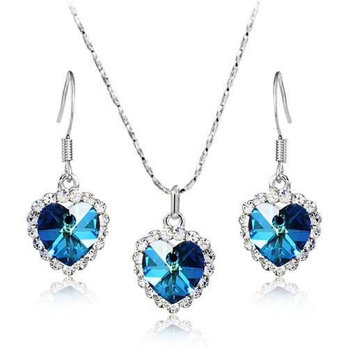 quality goods jewelry blue Perliamo Necklace Earrings suit bright crystal high-grade Jewelry A birthday presentin the Accessories/Fashion Jewelry, Necklace category - from Buy2taobao.com to provide professional Taobao agent buy service