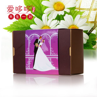  商城正品爱哆哆喜蛋紫色浪漫款喜饼结婚礼盒套餐1搭配喜糖费列罗