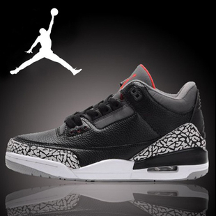  正品耐克乔丹3代4黑水泥篮球鞋air jordan AJ3陈冠希潮情侣男女鞋
