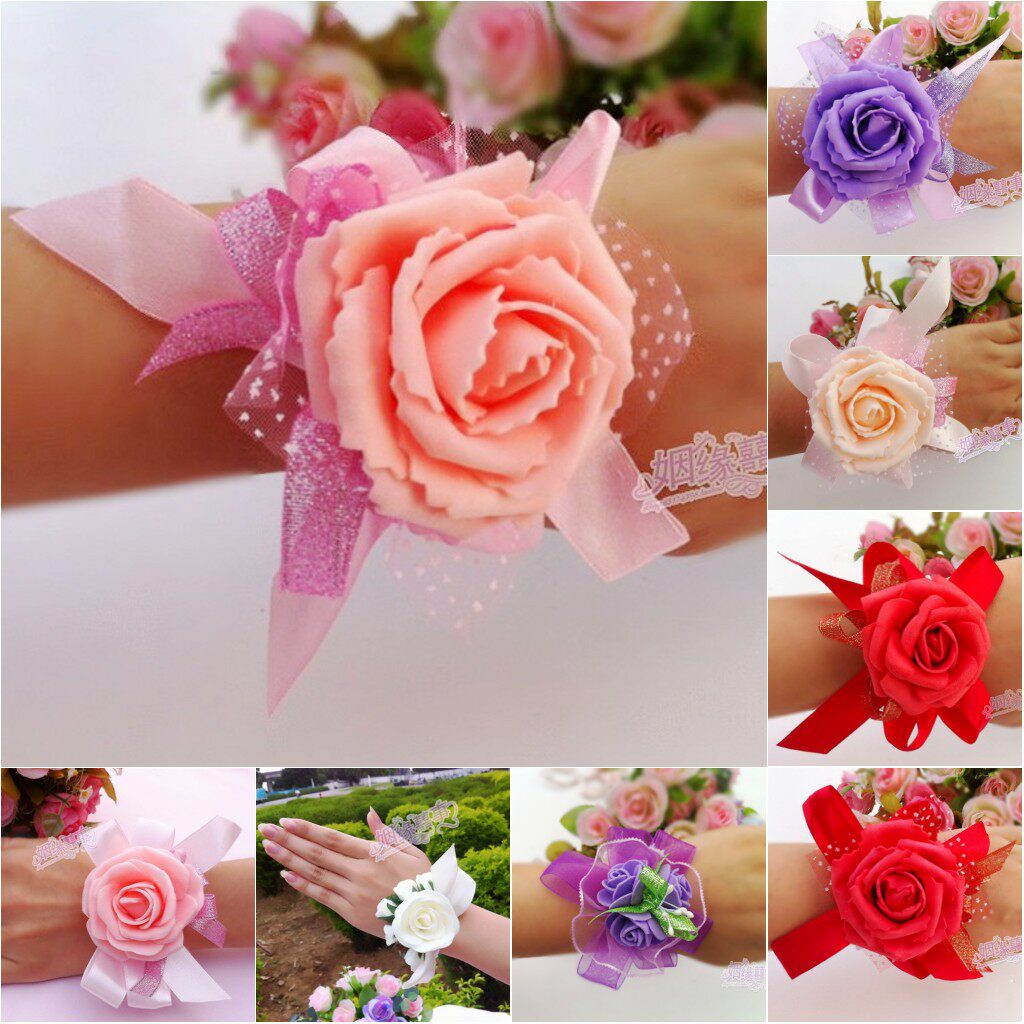 婚庆用品新娘手腕花结婚胸花玫瑰花瓣<em>回礼</em>婚礼