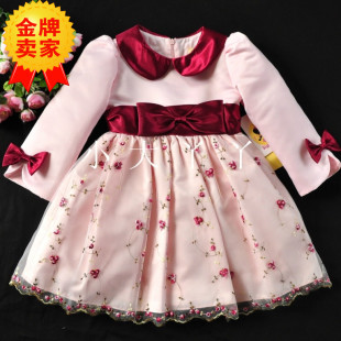  春装 童装女童连衣裙 儿童公主裙碎花纱裙女童裙子 花童礼服