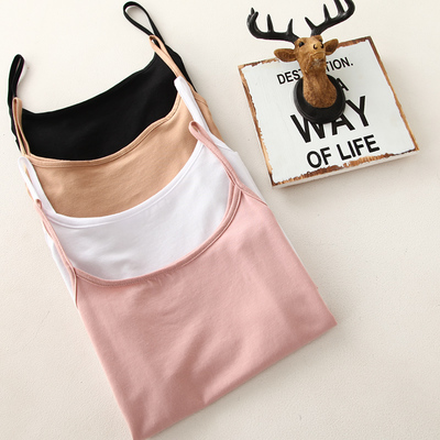 吊带背心女装上衣棉质打底外穿内搭韩版薄款黑色白色小吊带衫短款