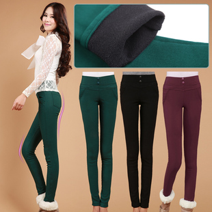  苏醒的乐园 冬装新款新品女装韩版加绒修身保暖打底裤DDK008