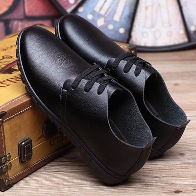 2016新款男士休闲皮鞋夏季商务真皮潮鞋圆头