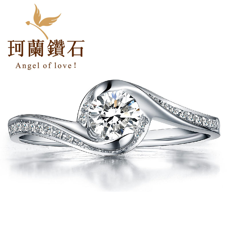 珂兰钻石 18K白金克拉钻戒显钻结婚戒指女戒裸钻定制珠宝 永恒爱S 珂兰钻石 18K白金克拉钻戒显钻结婚戒指女戒裸钻定制珠宝 永恒爱S