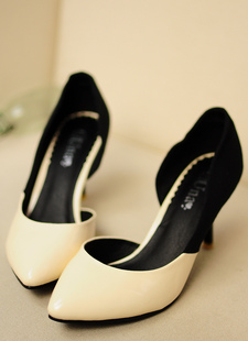  春季新款女鞋子欧美英伦风尖头细跟中跟单鞋韩版女高跟鞋潮鞋