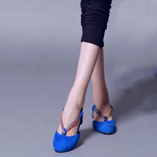  仙宝蝶春季新款欧美小尖头细带组合镂空包头凉鞋女羊皮平底鞋