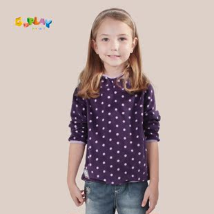 Goplay春装新品女童波点摇粒绒套头带帽卫衣儿童服装保暖帽衫