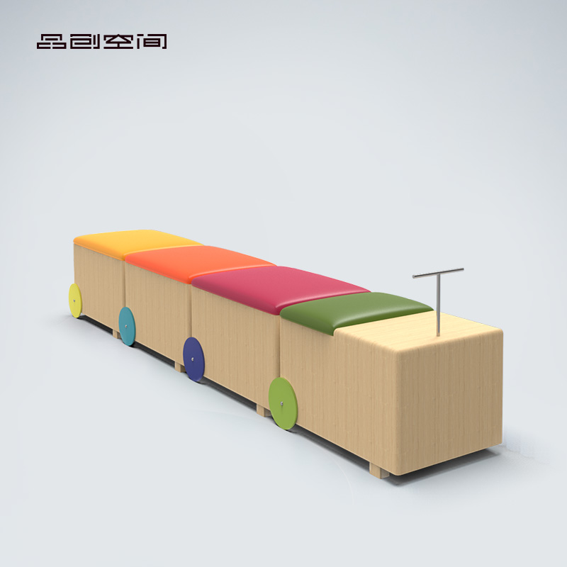 品创空间商场儿童区互动休闲座椅组合椅幼儿园小凳子火车创意拼接在类目 商业/办公家具, 办公家具, 公共休闲系列, 休闲椅系列中 - 来自Buy2taobao.com提供专业的淘宝代购服务