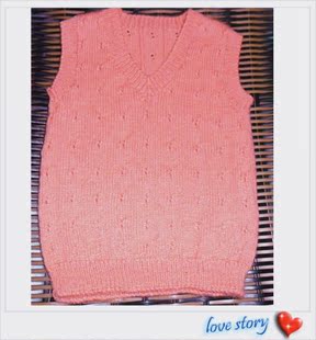 纯手工编织毛衣手工编织<em>儿童背心</em> 镂空<em>图案</em> 羊