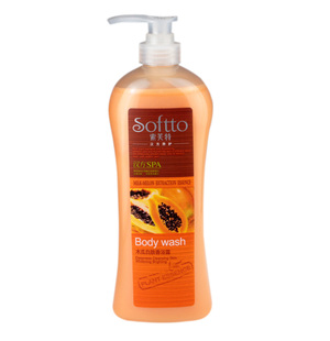  正品索芙特木瓜白肤香浴露1L 木瓜精华+牛奶滋养沐浴乳 沐浴液