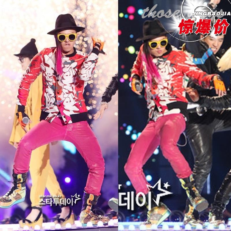 2013 new Korean wave fit men's Harajuku Quan Zhilong GD with a casual wave of Candy-colored fluorescent-colored leather pants trousers